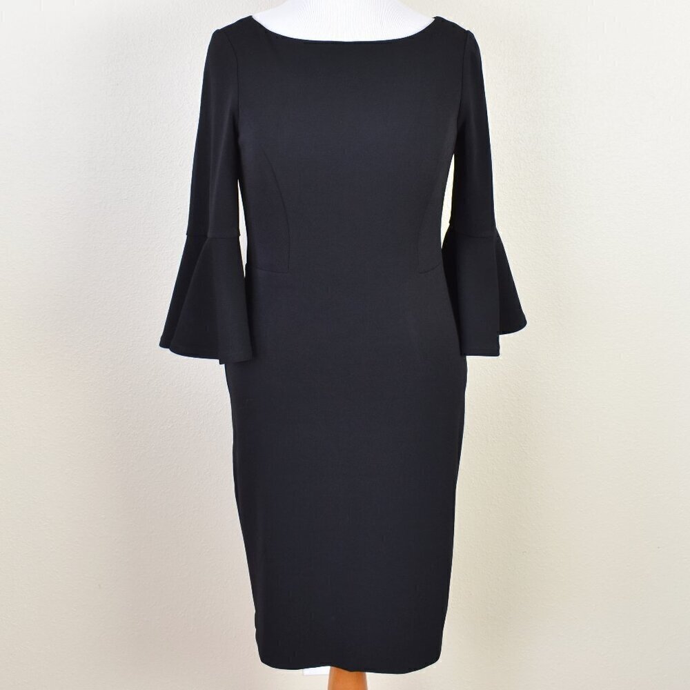 Harper Rose Bell Sleeve Sheath Dress Black - 10 - Picture 2 of 9